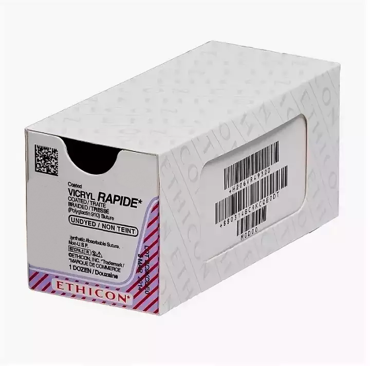 ВИКРИЛ РАПИД 3/0 (W9932) 75 см, н/окр. Прайм обр.-реж. 26 мм, 3/8 (12шт ...